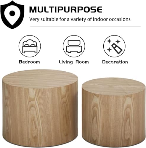 Small Wood Side Table Round Nesting End Table Coffee Tables Nesting Tables Se...