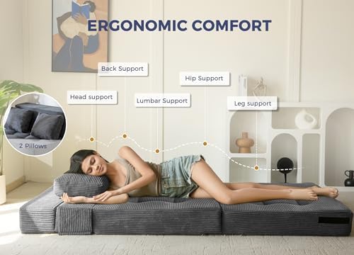 MAXYOYO Convertible Sofa Bed, Fold Out Sofa Couch with Pillow for Adults