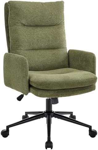 IWMH High Back Home Office Chair,Comfy Desk Chair with Armrests Green