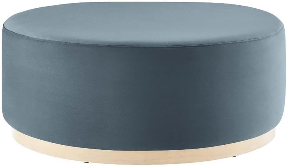 Modway Large 38" Round Performance Velvet Upholstered Upholstered Ottoman