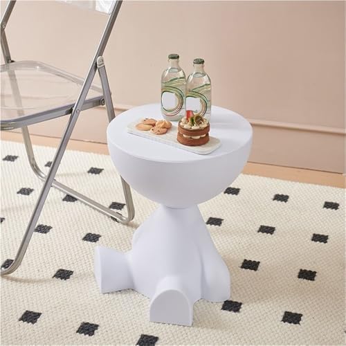 Creative Side Table, Bedside Table with Storage, Round End Table, Balcony Tab...