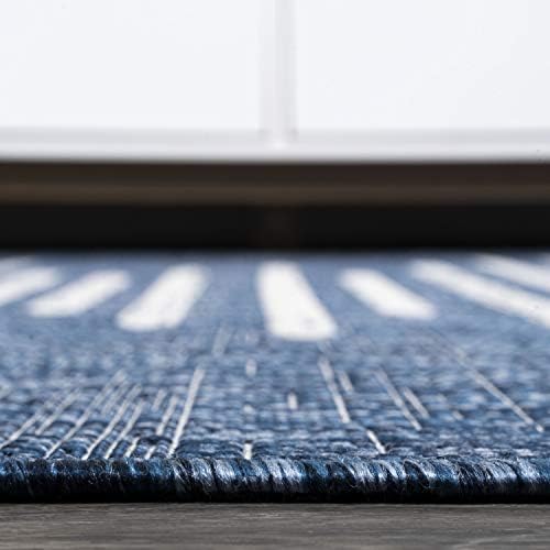 JONATHAN Y Stripe Geometric Indoor Outdoor Area Rug 8X10 Blue/Ivory, Zolak Be...