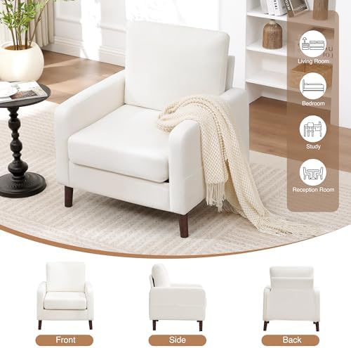 Accent Chair for Living Room, Modern Reading Chair for Bedroom, Upholstered A...
