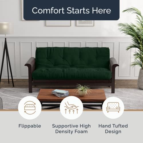 Loosh Home | 8" Full Size Futon Sofa Bed Foam Mattress - USA Made, Dark ...