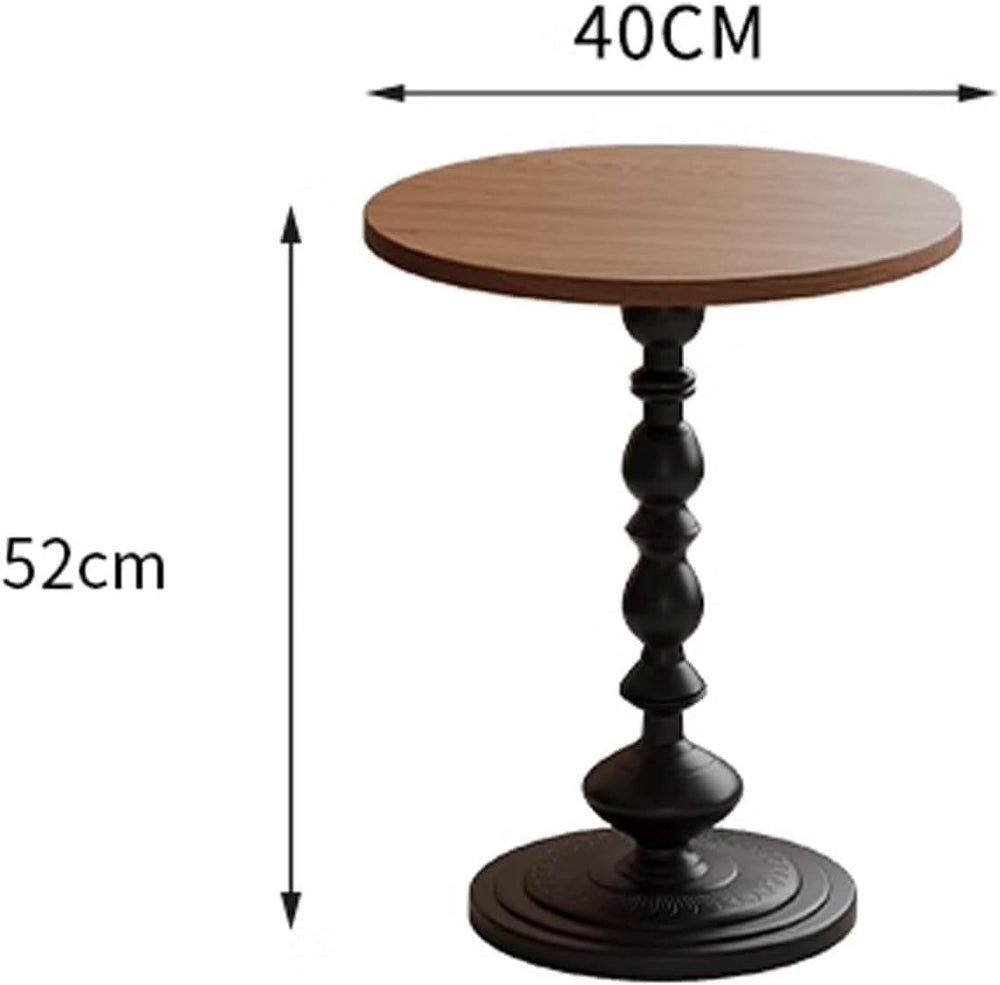 Vintage Round Side Table Small Space End Table for Couch Living Room Stable M...