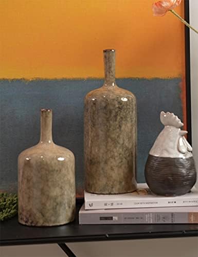 HAUCOZE Ceramic Flower Vase Decorative Sculpture Modern Home Decor 10.6Inch