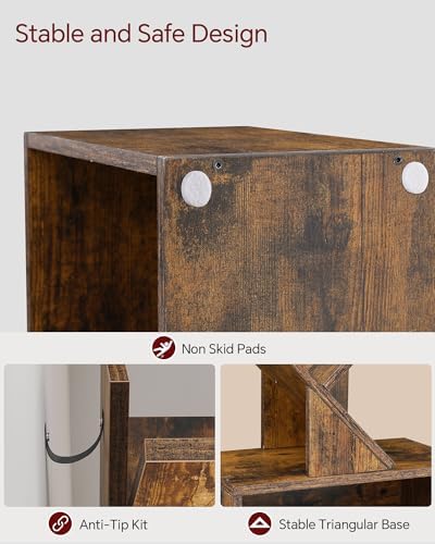 SUNMORY 6 Tier Tree Bookshelf, Small Bookcase with Storage Cabinet, Modern Ta...