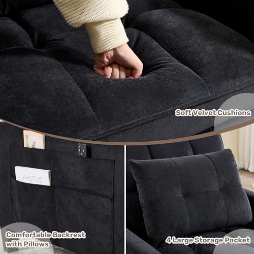 Convertible Sleeper Chair, 3 in 1 Sleeper Chair Bed Pull Out Sofa Bed Chairs,...