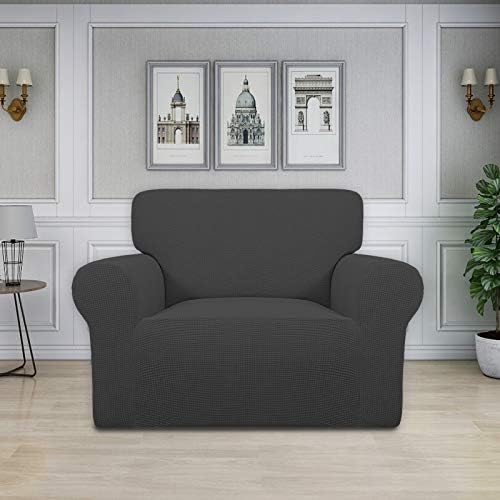 Easy-Going Stretch Oversized Chair Slipcover with Arm Washable Dark Gray