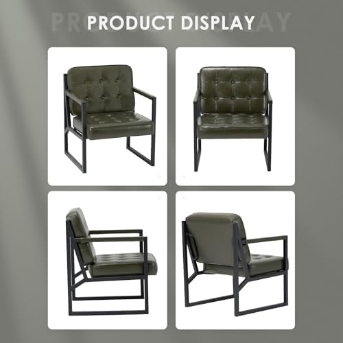 MALOL Modern Accent Chair, Accent Arm Chair for Living Room, Comfy Leather Ar...