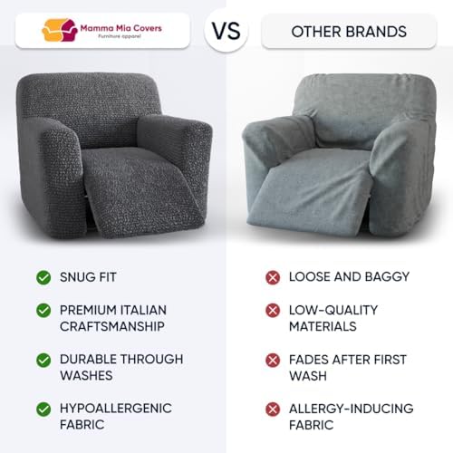 PAULATO BY GA.I.CO. Recliner Cover – Soft Form-Fit Slipcover – Stretch 1-Piec...
