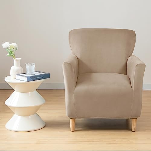 LiveGo Stretch Mid Century Modern Armchair Slipcover 1-Piece Solid Accent Cha...