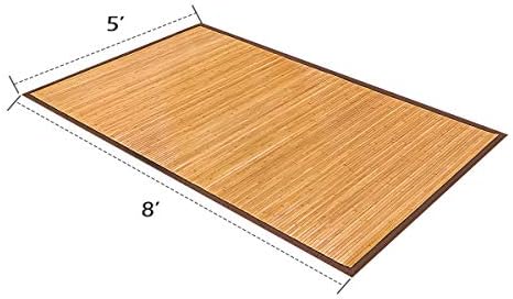 HAPPYGRILL Bamboo Area Rug, 5 x 8 Feet Floor Carpet, Floor Mat with Anti-Slip...