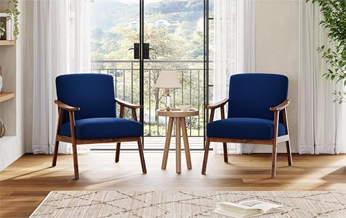 Mid Century Accent Chair, Boho Farmhouse Accent Chairs for Living Room, Retro...
