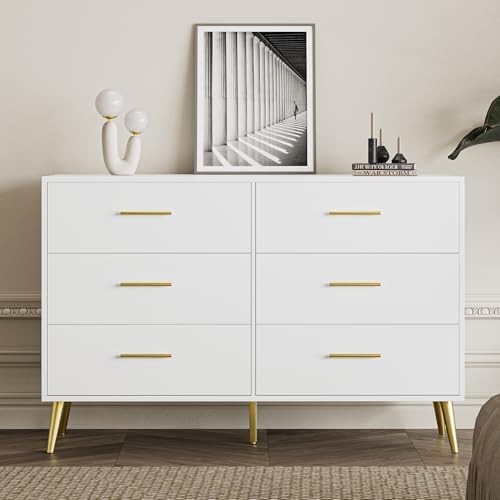MAISONARIA 6 Drawer Dresser, White