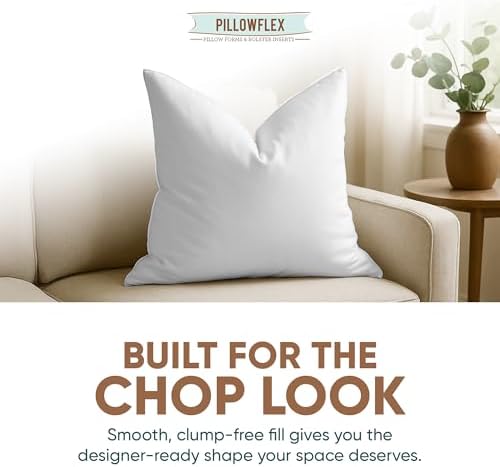 Pillowflex Synthetic Down Pillow Insert 22x22 in - Karate Chop Pillow | Large...