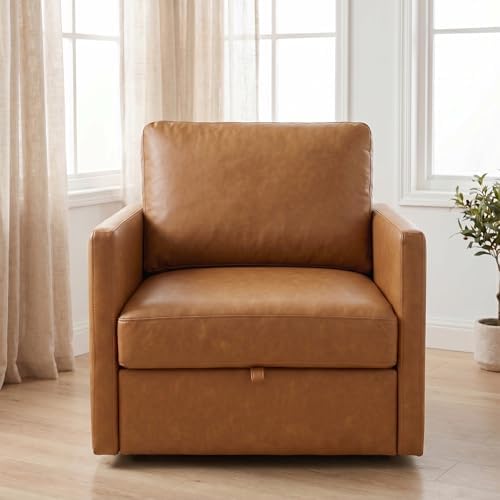 Swivel Accent Chair with Storage, Mid Century Living Room Chairs