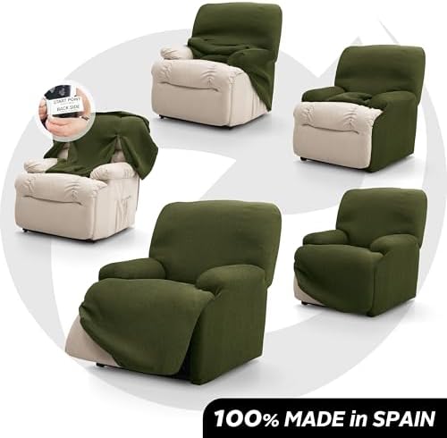 Reclining Feet Together Armchair Cover | Elastic Reclining Armchair Cover | Q...
