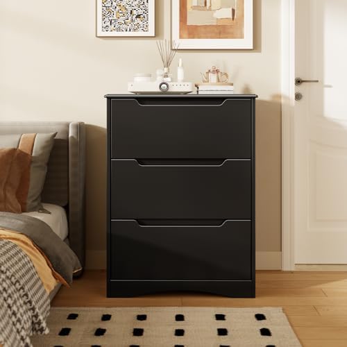 Gizoon 3 Drawers Chest, Bedroom Drawer Dresser with Large Storage Capacity