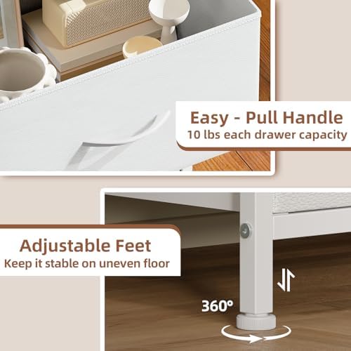 Somdot Small Dresser for Bedroom, 3 Drawer Storage Cabinet, White