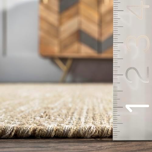 nuLOOM Alessi Tan Solid Hand Woven Area Rug, 5' x 8'