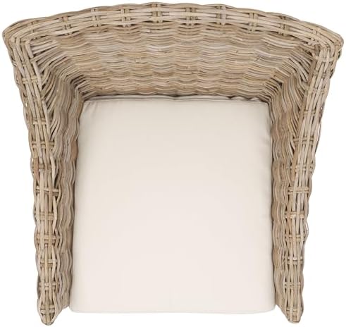 Safavieh Home Collection Ventura Brown and White Washed Arm Chair