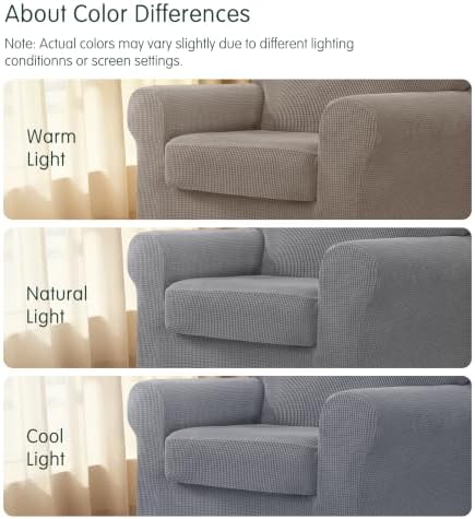 CHUN YI 3 Piece Stretch Armchair Sofa Cover, 1 Seater Couch Slipcover with On...