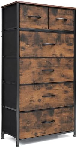 Tall Dresser for Bedroom, Fabric Storage Tower with 6 Drawers