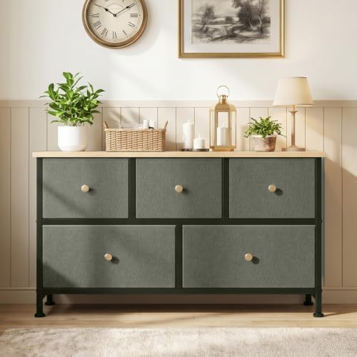 OLIXIS 5 Drawer Dresser for Bedroom, Storage Organizer Unit for Closet