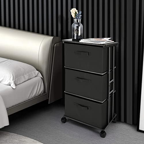 MAX Houser Dresser Storage with 3 Drawers, Fabric Dresser Tower, Vertical Sto...
