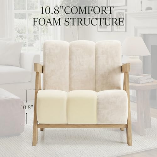 Modern Accent Chair for Living Room Bedroom,Comfy Chenille Reading Chair with...