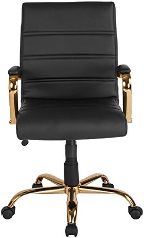 Flash Furniture Mid-Back Black LeatherSoft Executive Swivel Office Chair with...