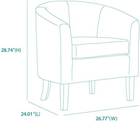 BELLEZE Accent Barrel Chair, Linen Round Chair Club Tub Sofa Corner Chair wit...