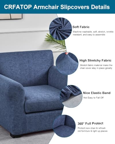 CRFATOP Armchair Chair Covers for Living Room Sofa Couch Slipcover,C01