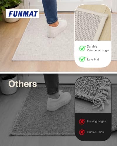 Door Mat Indoor Entrance, 5' x 7' Ultra Thin Non Slip Large Doormat w...