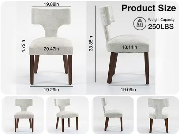 Soft Padded Dining Chairs Set of 4, Modern Farmhouse Upholstered Chairs with ...