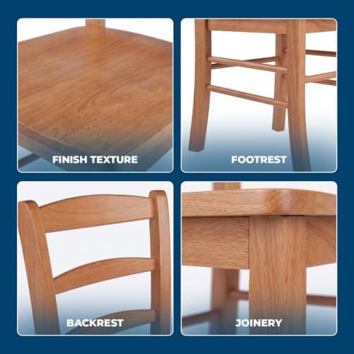 Winsome Benjamin Ladder Back Chair Set of 2, Light Oak