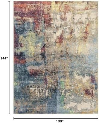 Lahome Modern Abstract 9x12 Area Rugs for Bedroom, Washable Living Room Rug f...