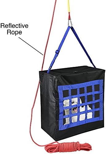 Emergency Escape Bag for Pets up to 100 Lb, Rope 50ft Incl, 28"x21"...