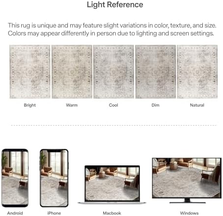 ReaLife Rugs Machine Washable Area Rug - Living Room Bedroom Bathroom Kitchen...
