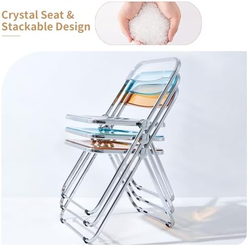 Modern Transparent Folding Chair- Acrylic Folding Chairs-Acrylic Ghost Stacka...
