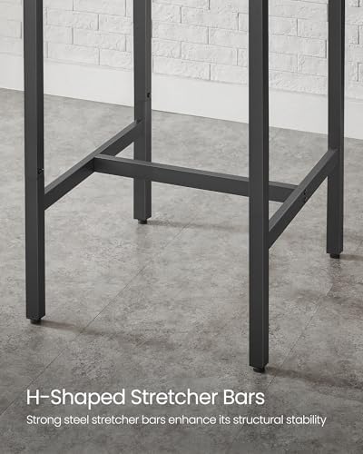 VASAGLE Bar Table, Kitchen Dining, High Top Pub, Square, Steel Frame