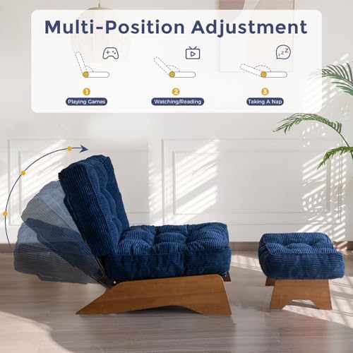 MAXYOYO Accent Chair with Ottoman, Lounge Chair with Adjustable Backrest