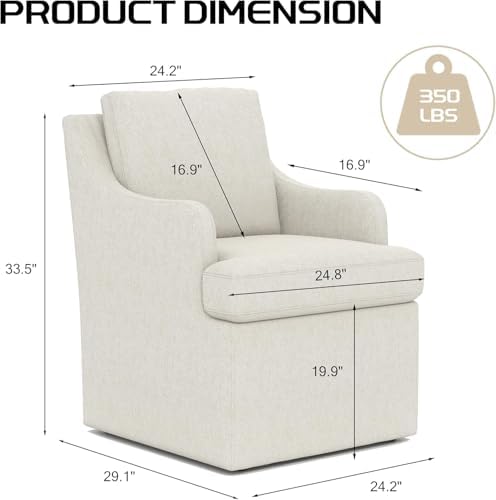 VKNOW Upholstered Dining Chairs, Dining Room Chairs with Casters
