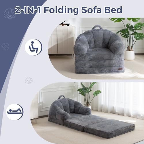 MAXYOYO Folding Sofa Bed, 2 in 1 Convertible Sofa to Lounger