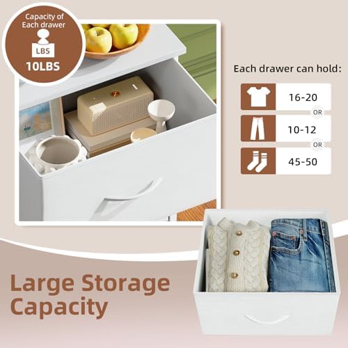 Somdot Tall Dresser for Bedroom, 6 Drawer Storage Cabinet, White