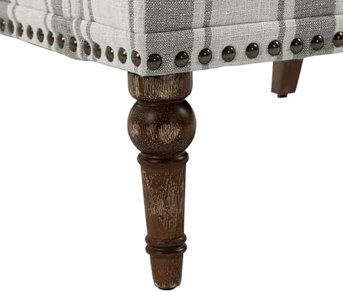 Stripe Accent Chair, Fabric Upholstered Armchair, Gray