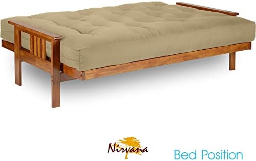 Nirvana Futons Stanford Futon Set - Queen Size, Frame, 8" Mattress, Micr...