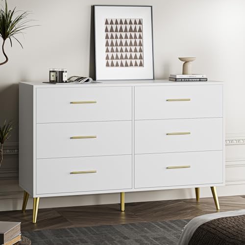 MAISONARIA 6 Drawer Dresser, White