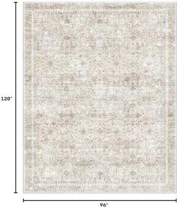 Sasttie 8x10 Area Rugs, Ultra-Soft Washable Rug for Living Room, Beige